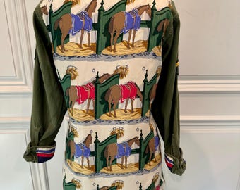 Vintage Military Jacket with Scarf Application size small