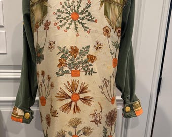 Vintage Military Jacket with Hermes Scarf Application