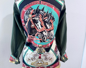 Vintage US Army Jacket with altered scarf size Medium
