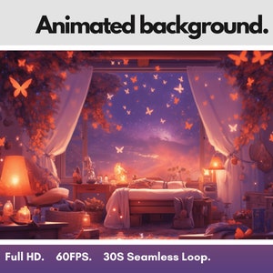 4K Animated Background | Streaming, VTuber, Twitch, YouTube | Cozy Autumn Room | Bonus Phone Wallpaper