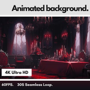 4K Animated Gothic Vampire Room Background: Streaming, VTuber, YouTube + Phone Wallpaper