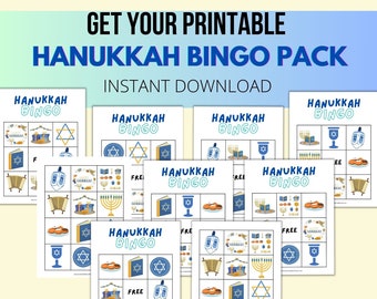Hanukkah Bingo Game | Festive Family Activity | Jewish Festival Activity | Hanukkah Party Game | Festival of Lights Game | Dreidel-Game