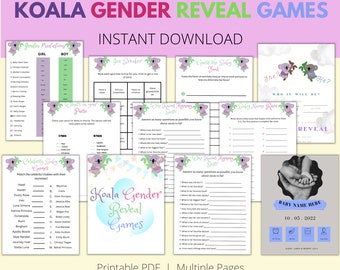 Koala Gender Reveal Games | Baby Shower Games | Gender Reveal Party | Boy or Girl Predictions | Baby Shower Games | Baby Bingo Games