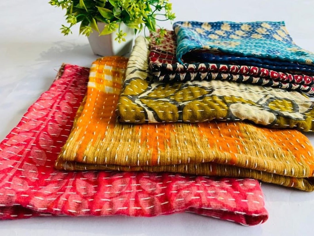 100cotton Kantha Napkins for Dinning Table, Mix and Match Assorted