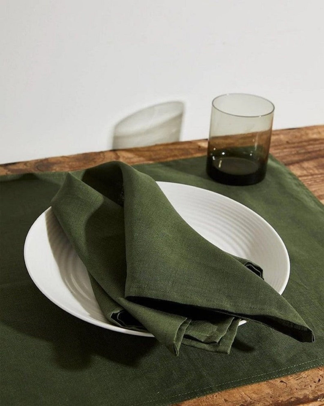 Olive Green Cotton Napkin, Washable Napkins, Handmade Napkin, Table