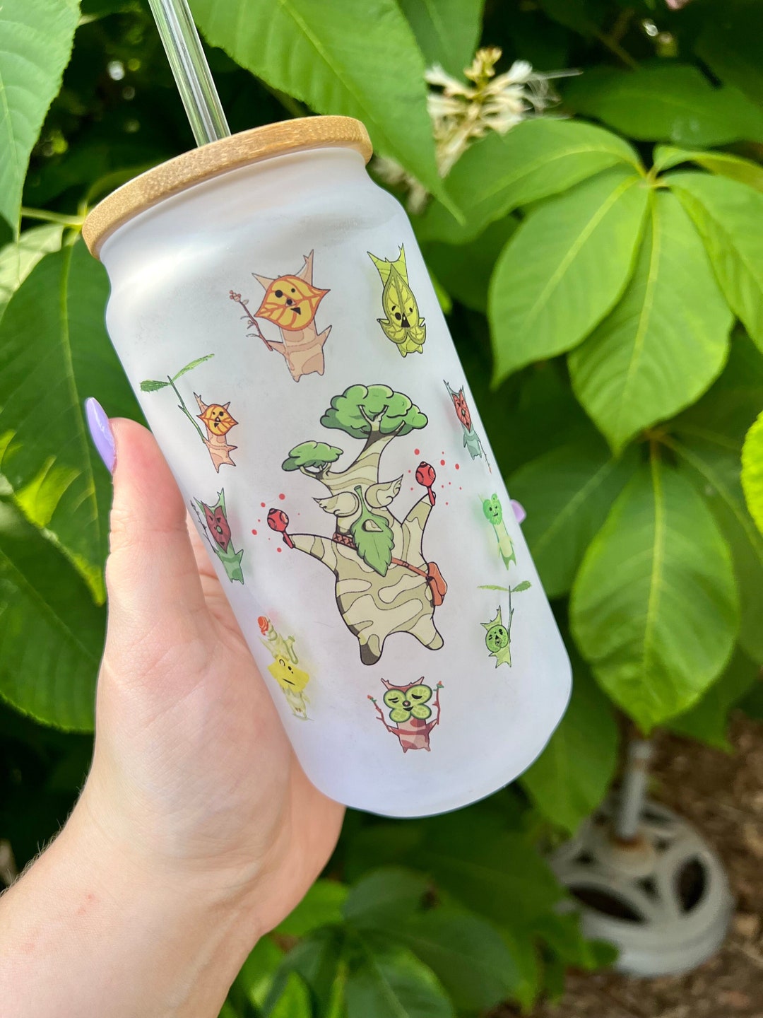 Legend of Zelda, Korok seed, gamer, anime, 18oz glass can cup,