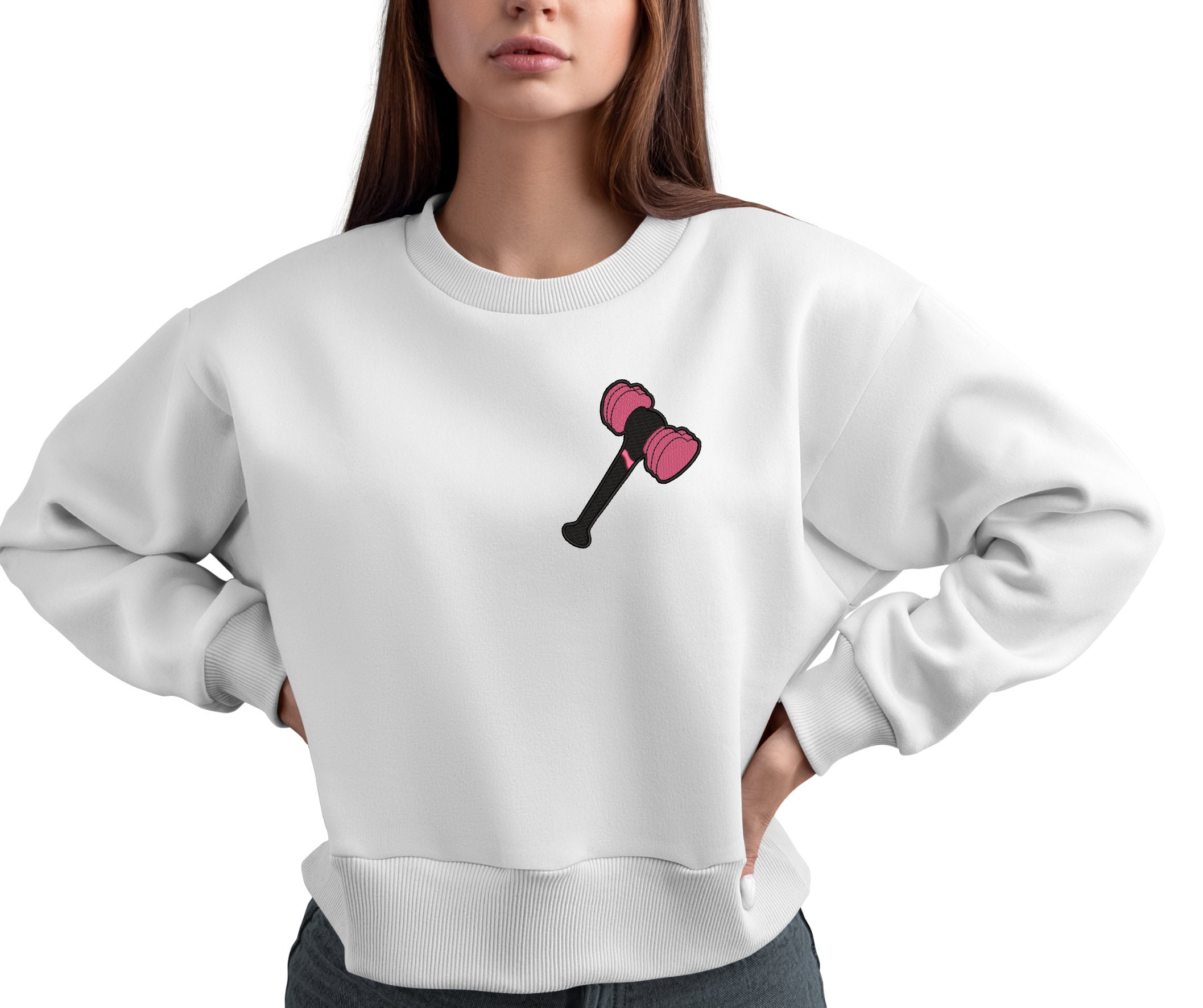 Black Pink Hammer Embroidery Design Shirt for Pink Lover