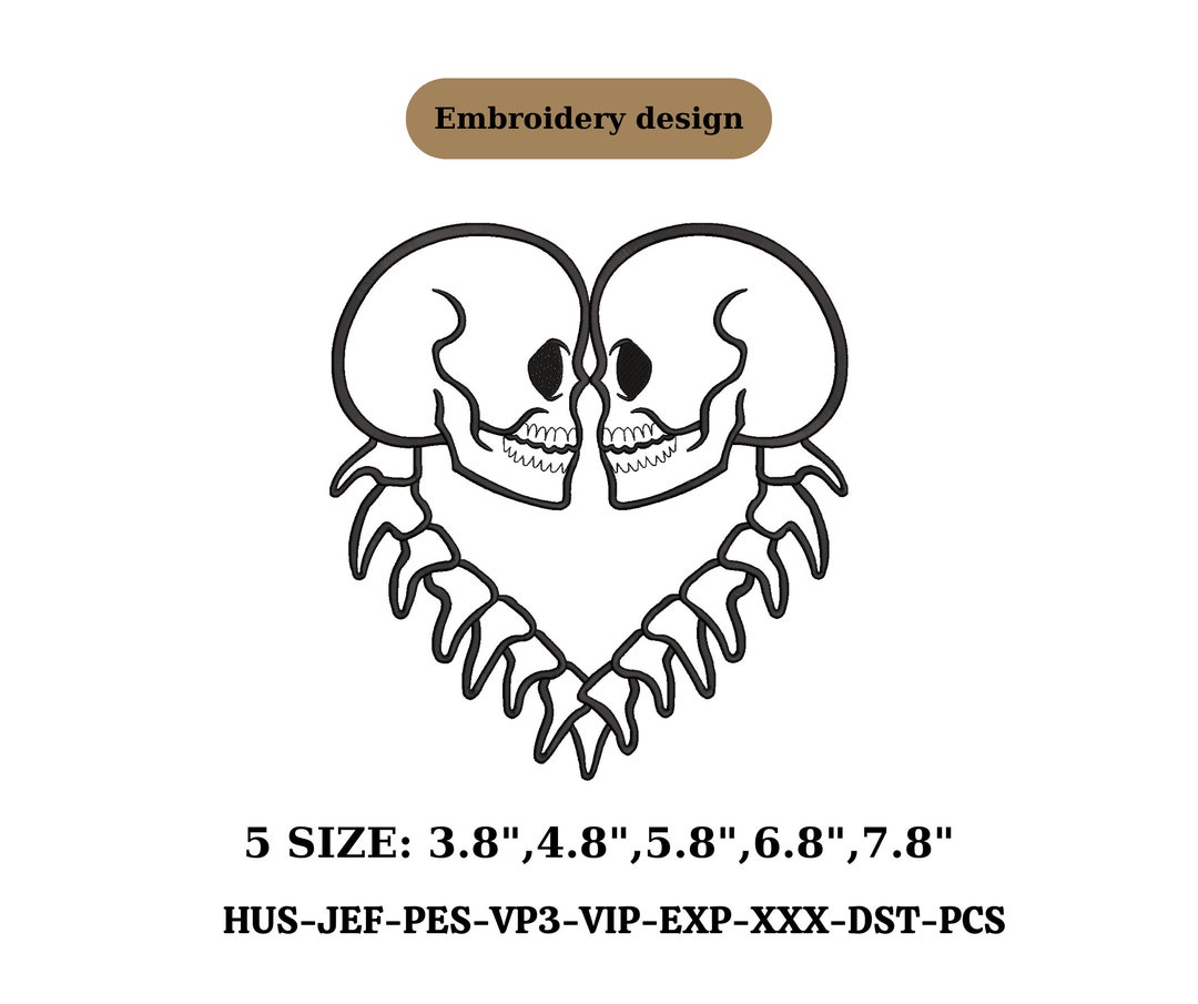 Skeleton Embroidery Machine Design Install Dowload 4 Inch Hoops ...