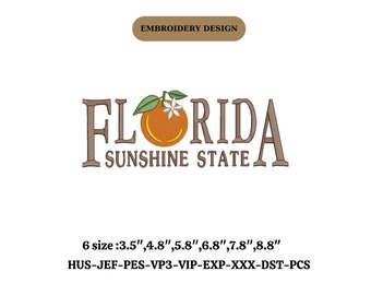 Florida State Logo Embroidery orange Blossom Flower State  
