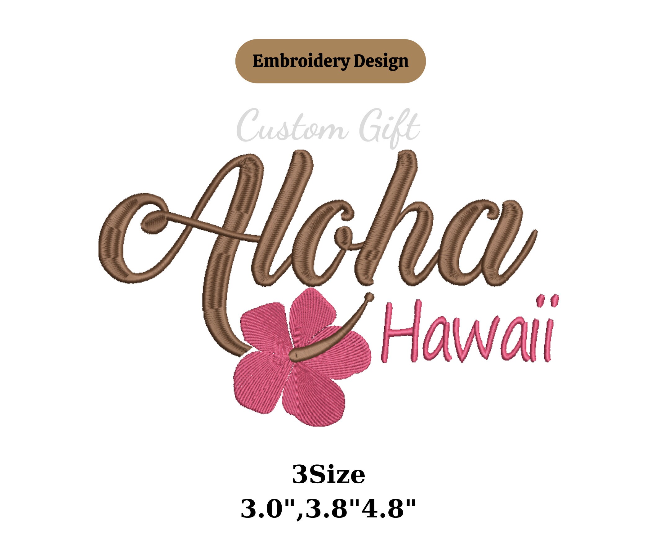 ALOHA HAWAII Embroidery Design Embroidery Files Hawaii Etsy