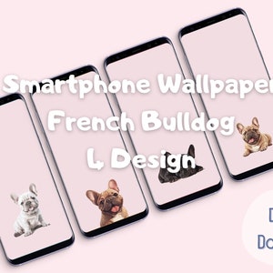 French Bulldog Wallpaper Smartphone lock screen French Bulldog pastel wallpaper pale pink wallpaper for phone wallpaper for lockscreen