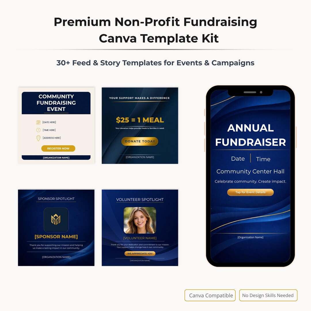 Nonprofit Fundraising Canva Templates for Social Media | Instagram ...