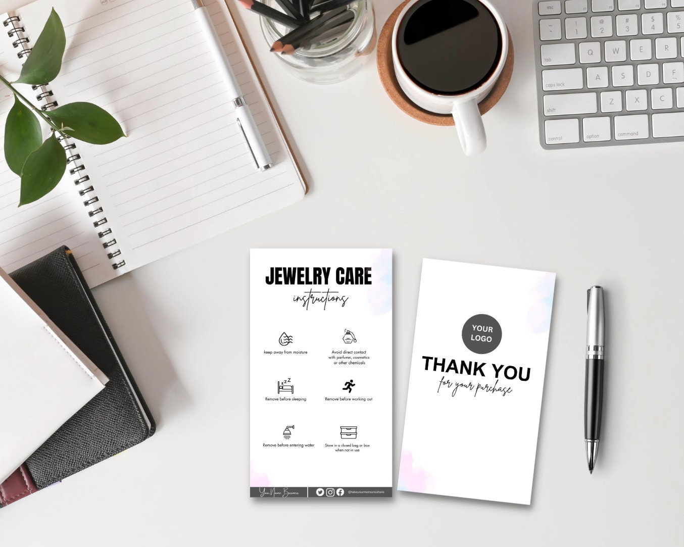 Printable Jewelry Care Card Template, Editable Jewellery Care ...