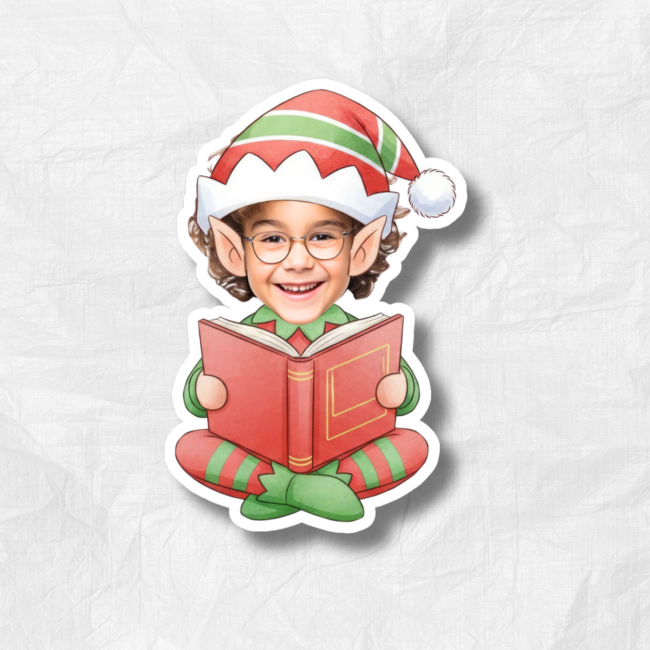 Kids Elf Christmas Add Your Own Face Photo Template Holiday Elf