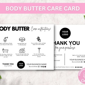 bewerkbare kaartsjabloon body butter, instructies voor slagroom sheaboter, afdrukbare toepassingsgids bodysoufflé