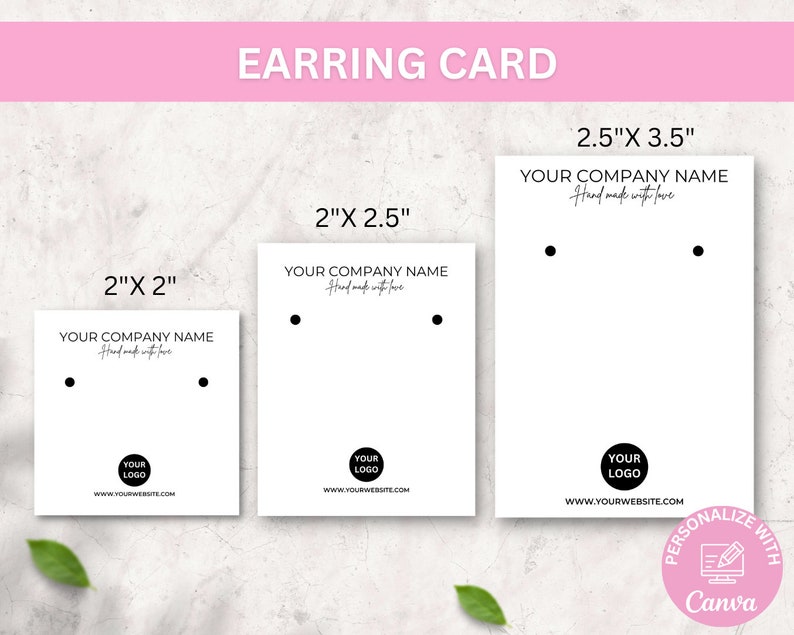 Editable Jewelry Display Card Templates, Printable Earring Card Bundle