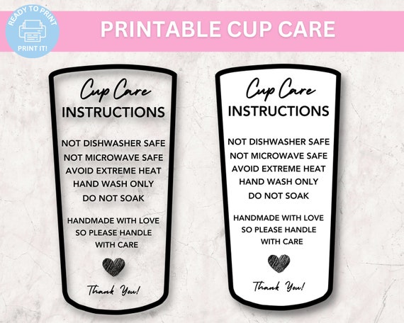 Tumbler Care Cards, Custom Tumbler Washing Instructions Cards, Busines –  Sticker Art Designs