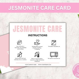 Jesmonite onderhoudskaartsjabloon, bewerkbare onderhoudsinstructies terrazzo dienblad, afdrukbare onderhoudsgids harsonderzetter, boho design onderhoudsnotitie marmer