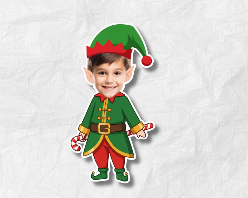 Christmas Elf Photo – Add Your Own Face | Elf Face Blank | Holiday Craft & Christmas Decor