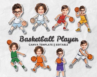 Basketball Team Photo – Add Your Own Face | Personalized Cupcake Topper & Birthday Party Decor