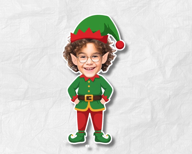 Christmas Elf Photo – Add Your Own Face | Elf Face Blank | Holiday Craft & Christmas Decor
