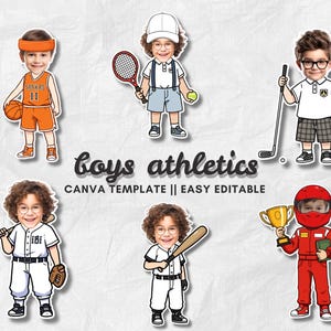 Athletes Kids Face Blank – Add Your Own Photo | Sports Birthday Party DIY Template