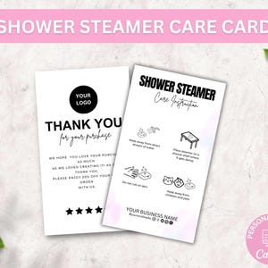 Bewerkbare onderhoudskaartsjabloon voor mini-douchestomer, instructies voor douchestomer, onderhoudsinstructies voor bath bomb, veiligheidshandleiding voor badschuim