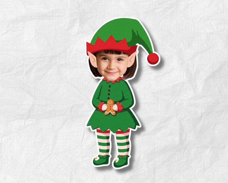 Christmas Elf Photo – Add Your Own Face | Elf Face Blank | Holiday Craft & Christmas Decor
