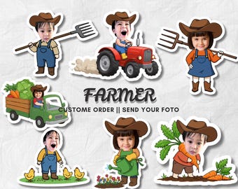 Farm Baby Photo – Face Blank Template | Add Your Own Photo | Personalized Farm Theme Craft