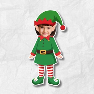 Christmas Elf Photo – Add Your Own Face | Elf Face Blank | Holiday Craft & Christmas Decor