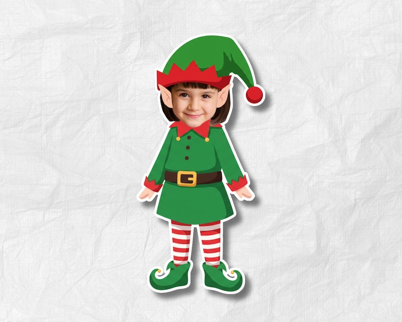 Christmas Elf Photo – Add Your Own Face | Elf Face Blank | Holiday Craft & Christmas Decor