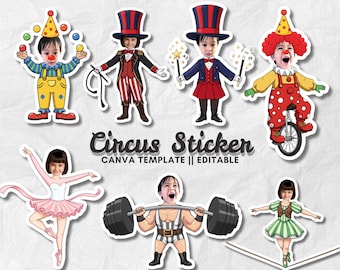 Circus Kids Sticker – Add your Own Photo | DIY Printable | Fun Circus - Themed Photo Craft for Kids