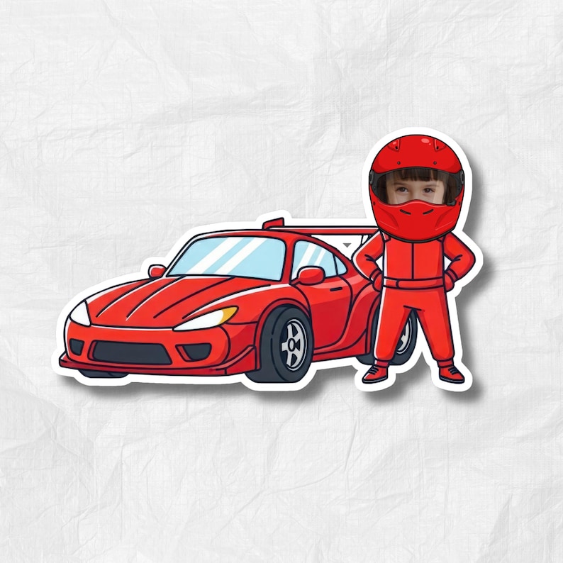 Boy Racer | Add Your Own Face Photo Template | Editable Canva PNG ...