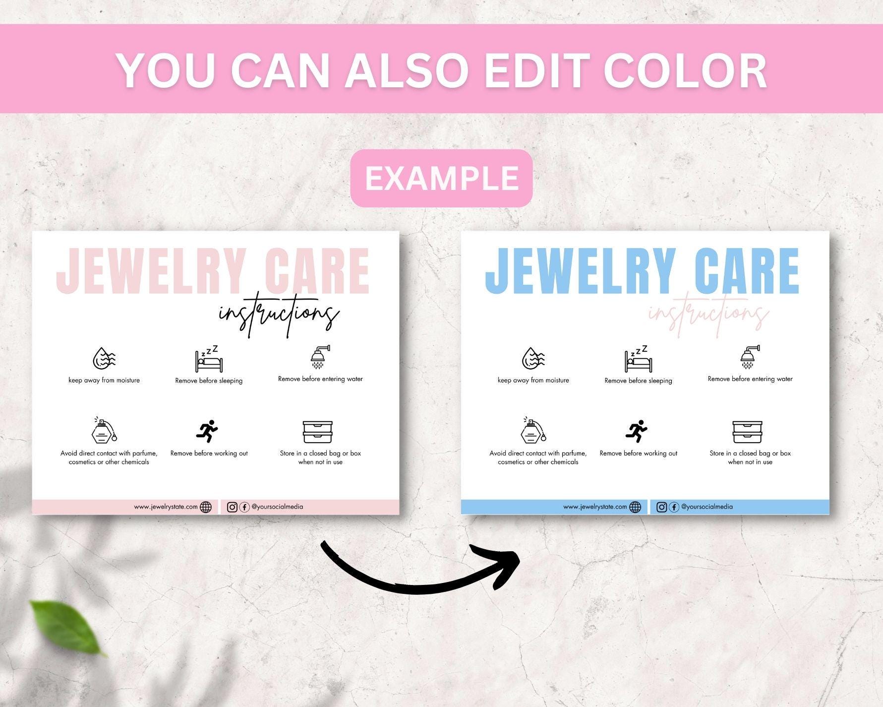 Editable Colored Hair Care Card Template, Dyed Hair Aftercare ...