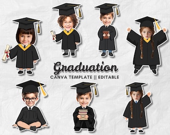 Graduate Photo – Add Your Own Face | DIY Graduation Party Decor & Cupcake Topper