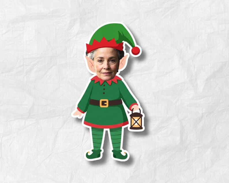 Christmas Elf Photo – Add Your Own Face | Elf Face Blank | Holiday Craft & Christmas Decor