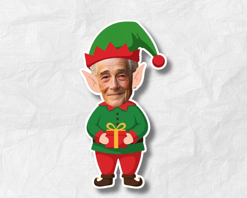 Christmas Elf Photo – Add Your Own Face | Elf Face Blank | Holiday Craft & Christmas Decor
