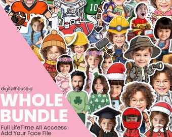 Whole Clipart – Add Your Own Face | DIY Photo Template | Lifetime Access up to 1000 pack