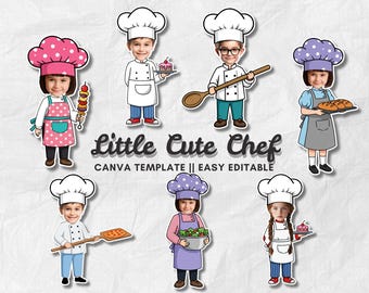 cute little Chef Yourself Face Photo – Add Your Own Photo | DIY Chef PNG & Clipart