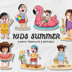 Kids Summer Photo – Add Your Own Face | Personalized Beach & Vacation Theme Craft