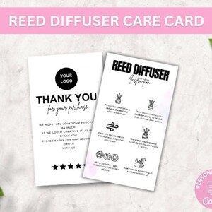 Mini plantilla editable para el cuidado del difusor de varillas, instrucciones para el cuidado del difusor de varillas, guía para el cuidado del difusor de ambientes, manual de aromas para ambientes de diseño elegante