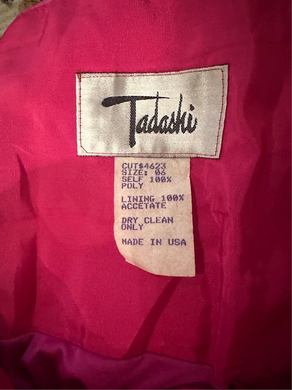 Tadashi Vintage Hot Pink 80s Cocktail Dress - image 3