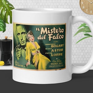 NEW Humphrey Bogart mug Italian Maltese Falcon mug stunning original cinema poster art film noir superior quality !!!