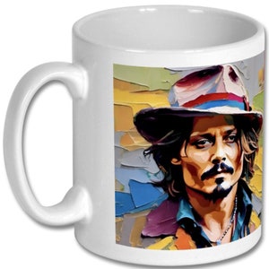 Johnny Depp mug 10oz quality ceramic 10oz coffee mug tea for every occasion inc work home or office gift with original art both sides