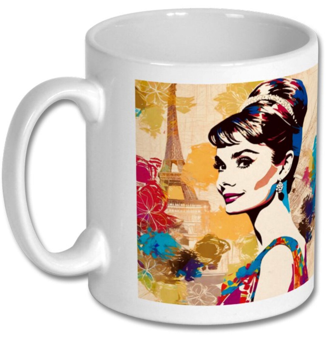 Audrey Hepburn Coffee Mug High Quality Original Art Image on Both Sides -  Etsy
