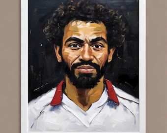 Stunning Mo Salah Original Art Print | Liverpool FC | Egypt | Football Gift 40cm x 40cm