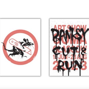 Original BANKSY Cut and Run Prints / Posters set from 2023 Glasgow Retrospective Exhibition NEW / SEALED Official Banksy