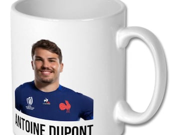 Antoine Dupont mug | Inspirational France rugby legend on both sides ideal buy for home office coffee mug back to uni college Christmas NEW!