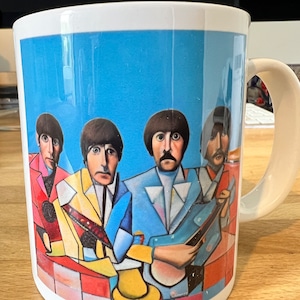 Beatles mug original artwork Beatles cubist Picasso art best coffee mug ideal gift for Beatles fan