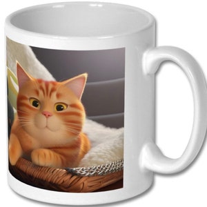 Personalised Pet As A Cartoon Mug | Funny Mugs | Custom Printed Mug | We'll turn a photo of your dog or cat into a cartoon image both sides!